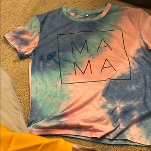 Tie dye tee shirt Medium size says Mama